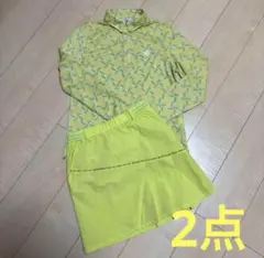 アダバット　ゴルフ　長袖ポロシャツ　プリーツ　スカート　2点セット