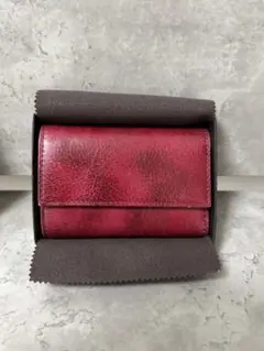 レザー製三つ折り財布 ワインレッド MADE IN JAPAN