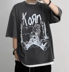 Korn グラフィック バンドTシャツ ヴィンテージフェード加工　コーン