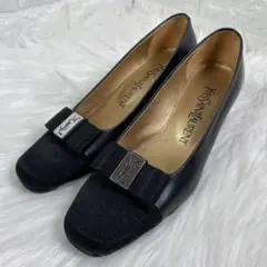 ✨美品✨ リボン Yves Saint Laurent レザー パンプス