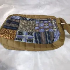 パッチワークキルティング風ポーチ