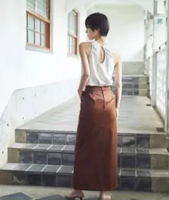 Rosarymoon Double Satin Slit Skirt