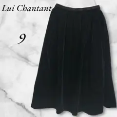 ルイシャンタン　フレアスカート　起毛　ひざ丈　９　ブラック