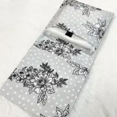 サニタリーケース 花 グレー ドット S8339
