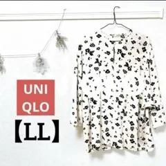 UNIQLO ユニクロ 花柄 プリントブラウス 七分袖 LLサイズ