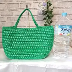2way トートバッグ グリーン　ビニールテープ