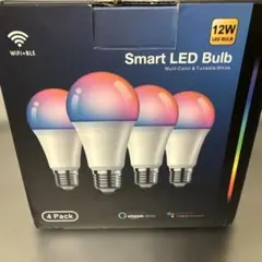スマート電球　LED電球 12W 4本　照明器具