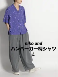 niko and... ハンバーガープリント半袖シャツ 新品未使用 Lサイズ