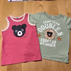 DOUBLE.B クマプリント Tシャツ&タンクトップセット