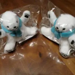 ホワイトクマのぬいぐるみ 2つ（水色スカーフ）
