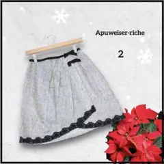 Apuweiser-riche ひざ上丈スカートリボン レース 春秋 a2362