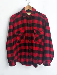70s USA製 ≪melton≫バッファローチェック ウールシャツジャケット