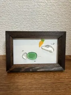 【ハンドメイド】シーグラスアート　うさぎとカメ