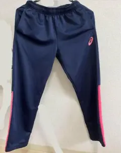 ASICS ジャージ パンツ ネイビー/ピンク