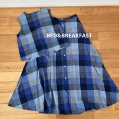 【BED&BREAKFAST】セットアップ　チェック　リネン 　コットン