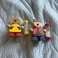 木製キャラクター型砂時計（蜂・テントウムシ）