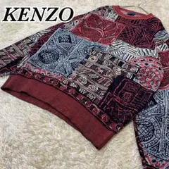 KENZO ヴィンテージ 90s プルオーバー ニット セーター 総柄 ケンゾー