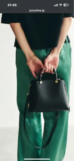 ロペE'POR Y BAG Miniサイドジップミニショルダーバッグ黒／ブルー