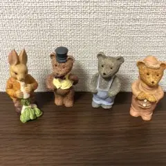 ウサギとクマのフィギュア4体セット