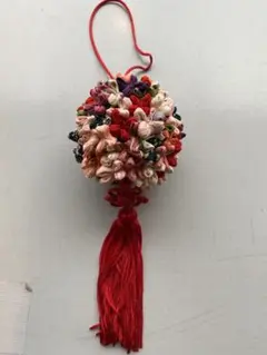 新品 手作り つまみ細工 花玉飾り 吊るし飾り