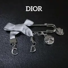 【匿名配送】DIOR ディオール ブローチ シルバー リボン ノベルティ