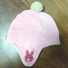 ミキハウス ピンク ウサギ帽子　50-54cm