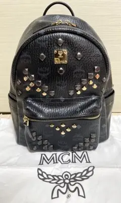 美品 MCM リュック ブラック スモール スタッズ