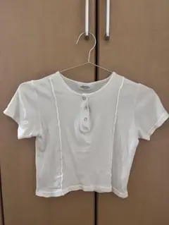 ホワイト クロップドTシャツ 半袖