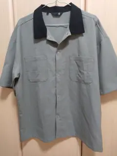 LAKO 半袖シャツ グレー 黒襟
