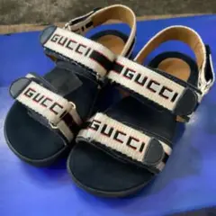 GUCCI サンダル ネイビー/ホワイト/レッド グッチ 26 16cm