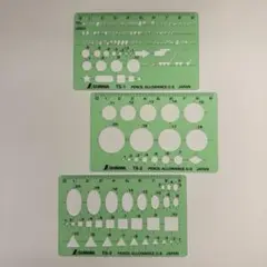 【WS2】シンワ測定 テンプレート TS-A 一般総合定規 カードタイプ 3枚組
