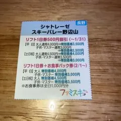 シャトレーゼ スキーバレー野辺山 割引券