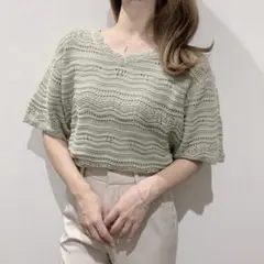 レトロガール ミントグリーン サマーニット