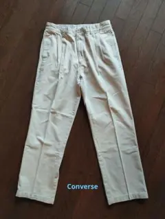 【クリーニング済】★Converse コンバース ベージュ プレス入り チノパン