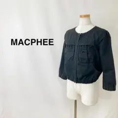 MACPHEE マカフィー 胸元ポケット付きアウター ブラック レディース