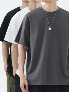 【新品】100%コットン メンズ クルーネックTシャツ 3色セット