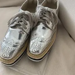 シルバー エスパドリーユスタイル スニーカー