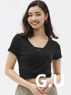 新品タグ付き‼︎G.U カシュクールTシャツ　S
