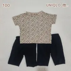レオパード柄 Tシャツ UNIQLO ハーフパンツ 100 3点セット
