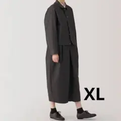 無印良品 和紙混パンツ ダークブラウン XL
