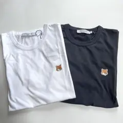 正規品 メゾンキツネ 半袖 Tシャツ フォックスヘッド ロゴ ホワイト L