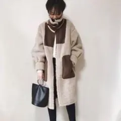 ROKU 6 beautyu0026youth ボア フェイク ムートン コート 36