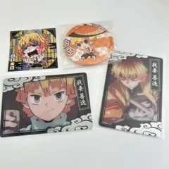 鬼滅の刃 我妻善逸 カード ステッカー 缶バッチセット