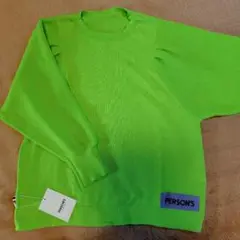 【新品】PERSON'S 蛍光グリーン ニット 長袖