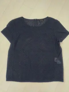 セオリー✨ 半袖 シャツ総レースデザイン　NAVYカラー