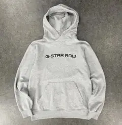 G-STAR RAW スウェット パーカー フーディー ロゴプリント グレー