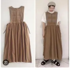 サマンサモスモス　レース貼りエプロンワンピース ジャンスカ　フリーサイズ