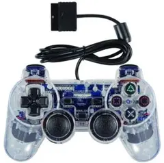 PS2 有線コントローラー クリアホワイト(青色基盤)【新品未使用品】