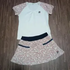 FILA テニスウェア L 可愛いハート柄　セットアップ