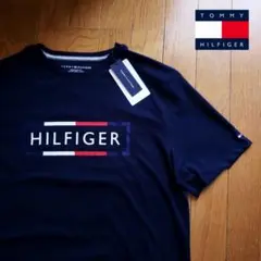 【新品】トミーヒルフィガー 25ss ボックスロゴ Tシャツ ネイビー S